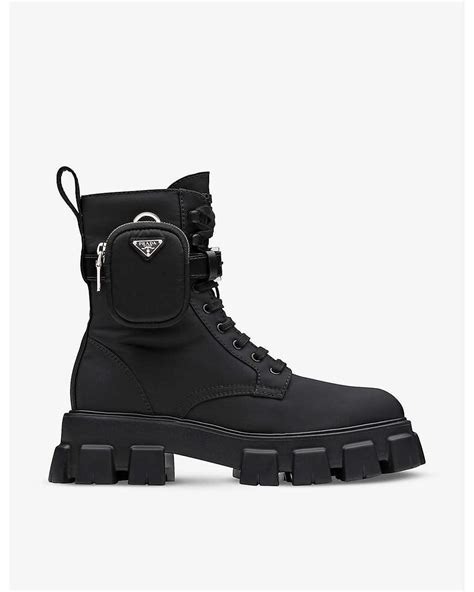 prada monolith recycled-nylon combat boots|prada monolith shoes.